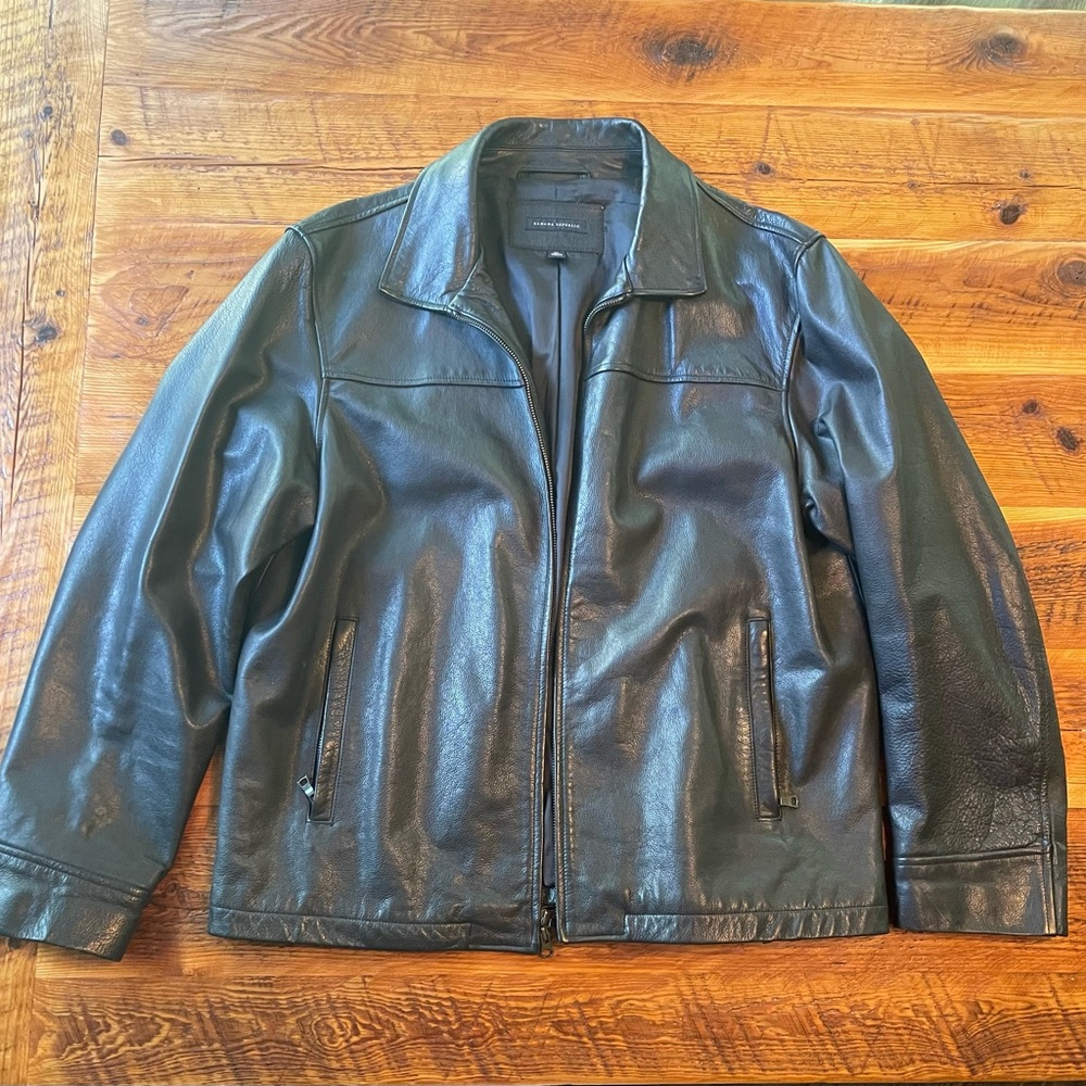 Banana Republic Black Leather Jacket, XL